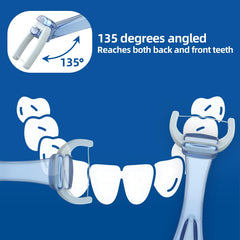 Ergonomic floss head attachment and easy release