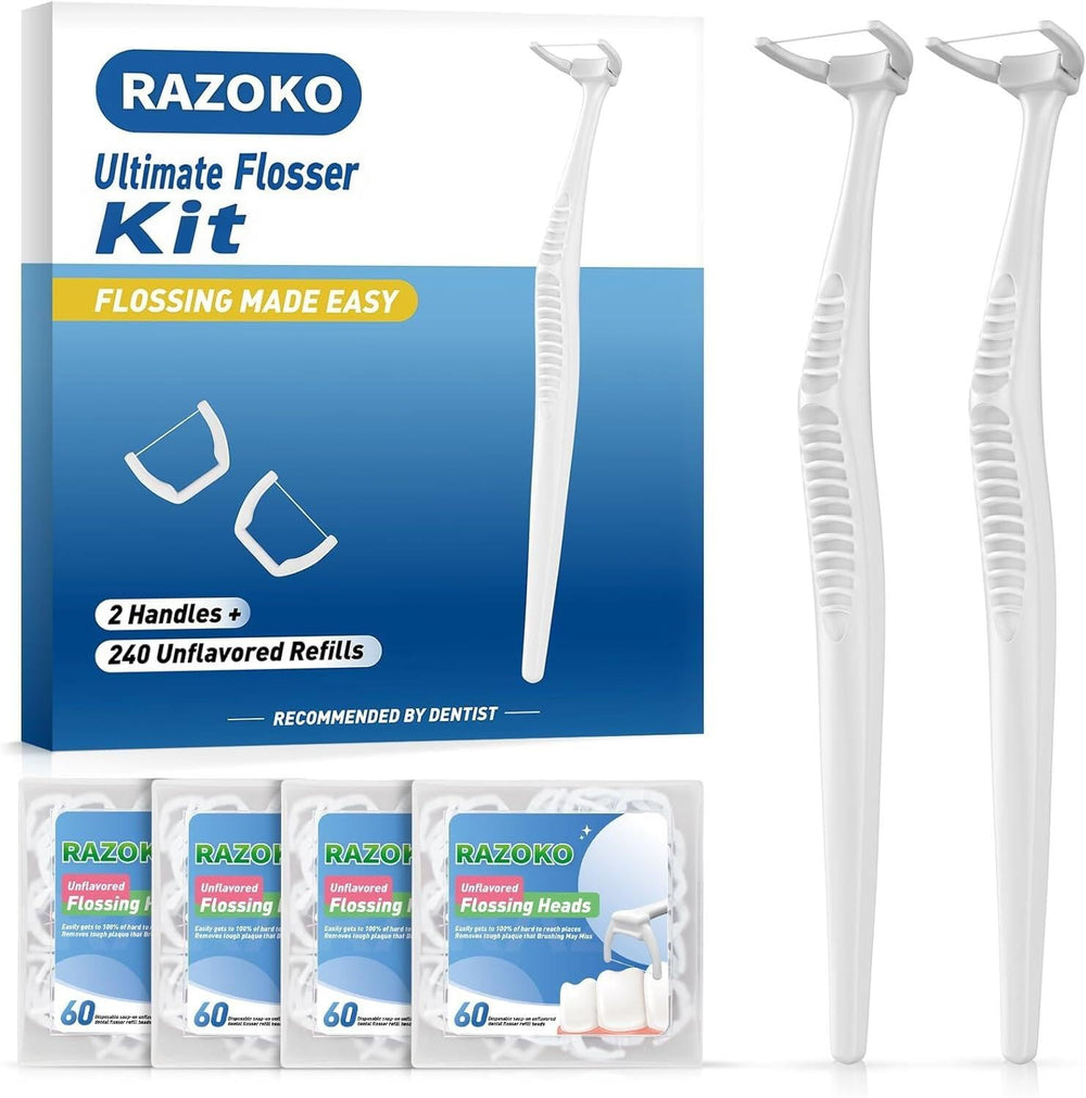 RAZOKO Flosser Kit front view with two handles