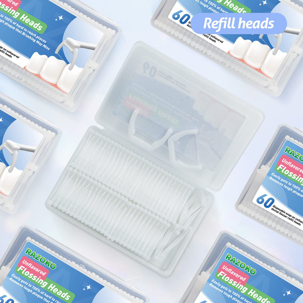 Easy attach and remove floss head on RAZOKO kit