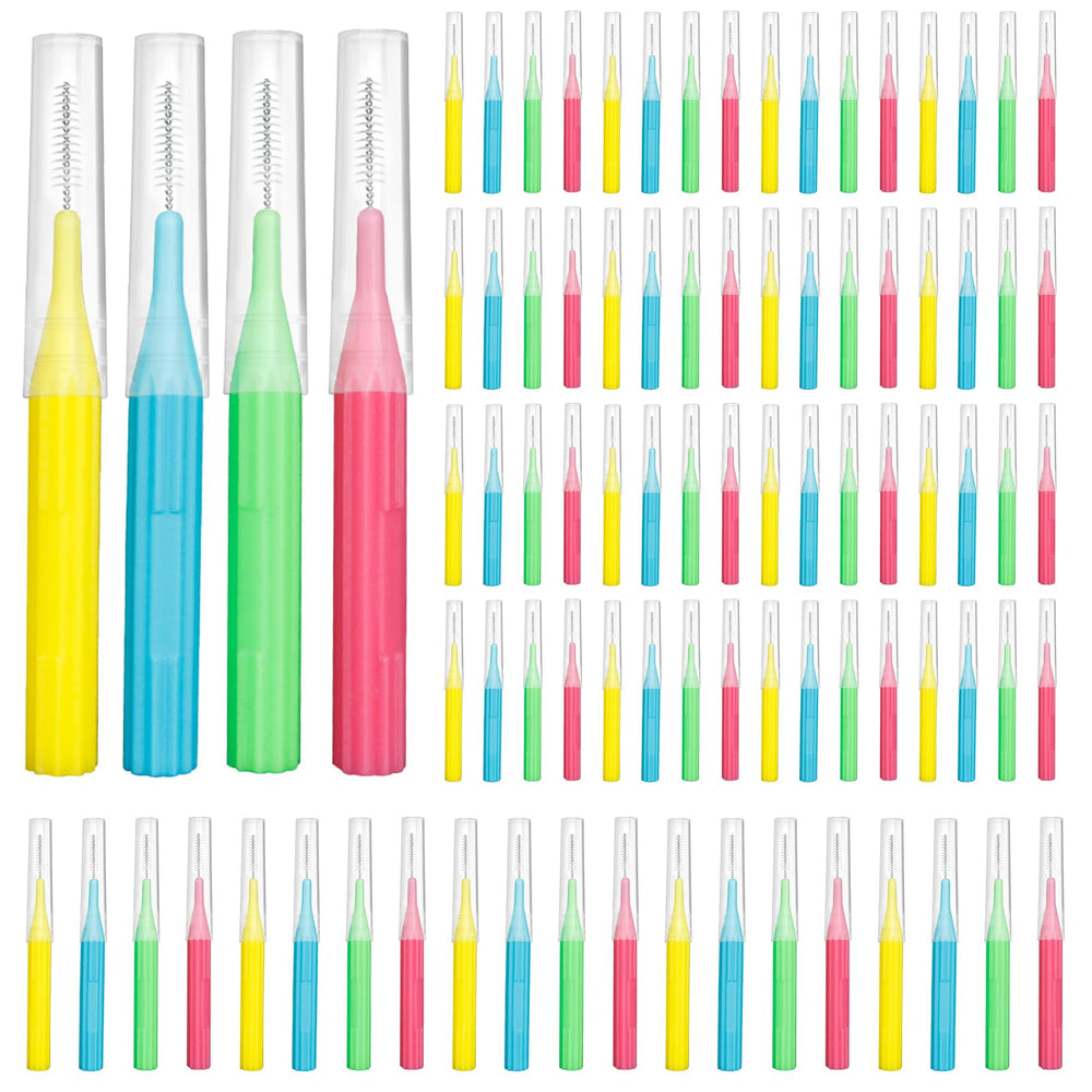 RAZOKO interdental brush set with four head sizes (2mm, 2.3mm, 2.5mm, 3mm) and 88pcs