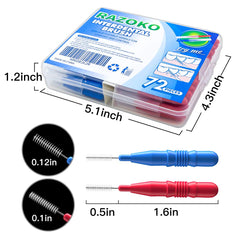 Blue 2.5mm interdental brush head close-up