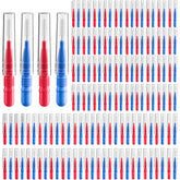 RAZOKO interdental brush packaging showing blue 2.5mm and red 3mm heads