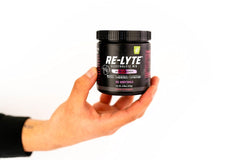 Close-up of ingredients: coconut water powder and Real Salt sea salt