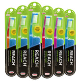 Front view of Reach Crystal Clean Toothbrush Pack of 6