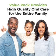 Brushing along gum line with Reach Crystal Clean toothbrush