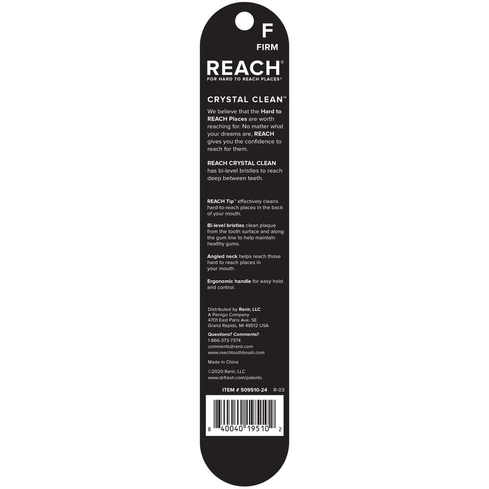 Reach Crystal Clean toothbrush 6-pack on white background