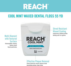 Graphic showing plaque removal with REACH dental floss