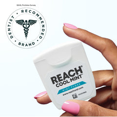 Close-up of cool mint flavored floss strands