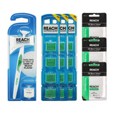 REACH Mint Fresh Flosser Kit with handle and refill heads