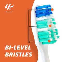 Bi-level bristles detail on Reach toothbrush
