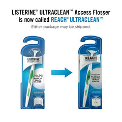User holding compact REACH flosser for travel