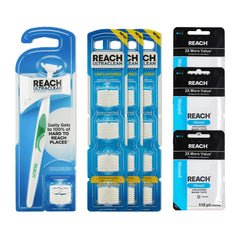 REACH unflavored oral hygiene bundle with flosser kit