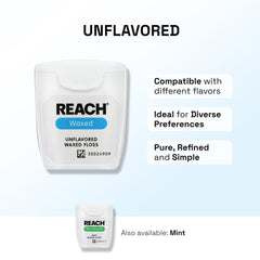 Dentist-recommended brand badge on REACH floss