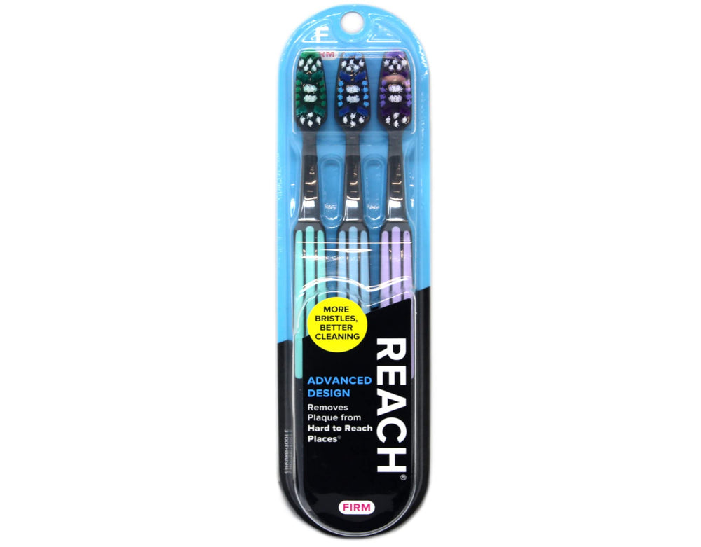 Reach Advanced Design Toothbrush Firm Size 3ct - front view