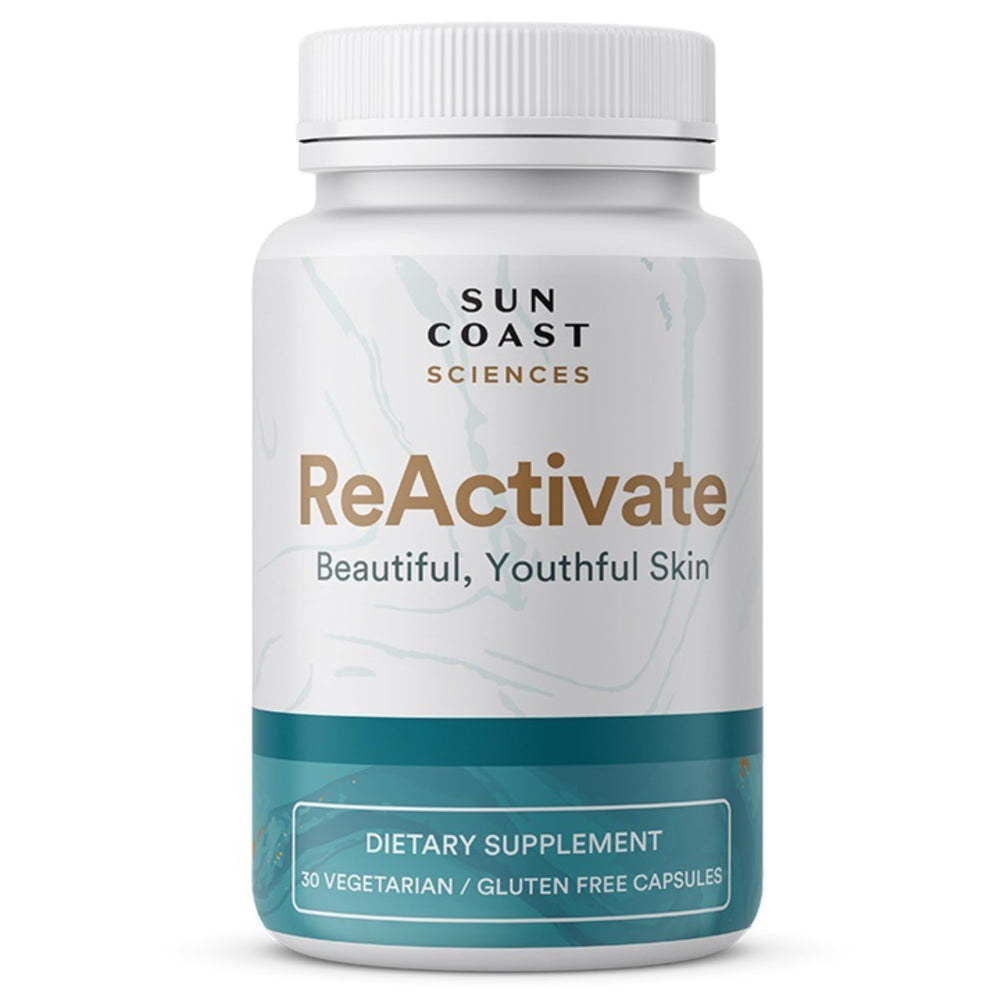 Front view of ReActivate Skin Health Formula bottle