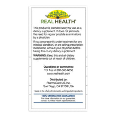 Ingredients chart for Real Health Prostate Complete