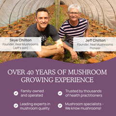 Made in the USA Real Mushrooms Chaga capsules label
