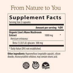 Bottle label shows NSF certification and organic vegan formula.