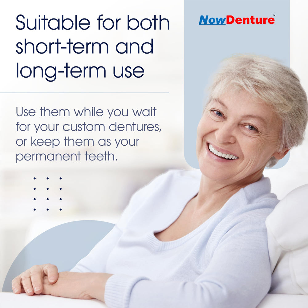 Close-up of natural looking denture teeth in shade A1