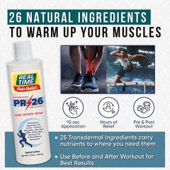 Close-up of natural ingredients like Arnica and Turmeric in PR-26.