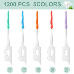 Orange interdental brushes with case for gum care