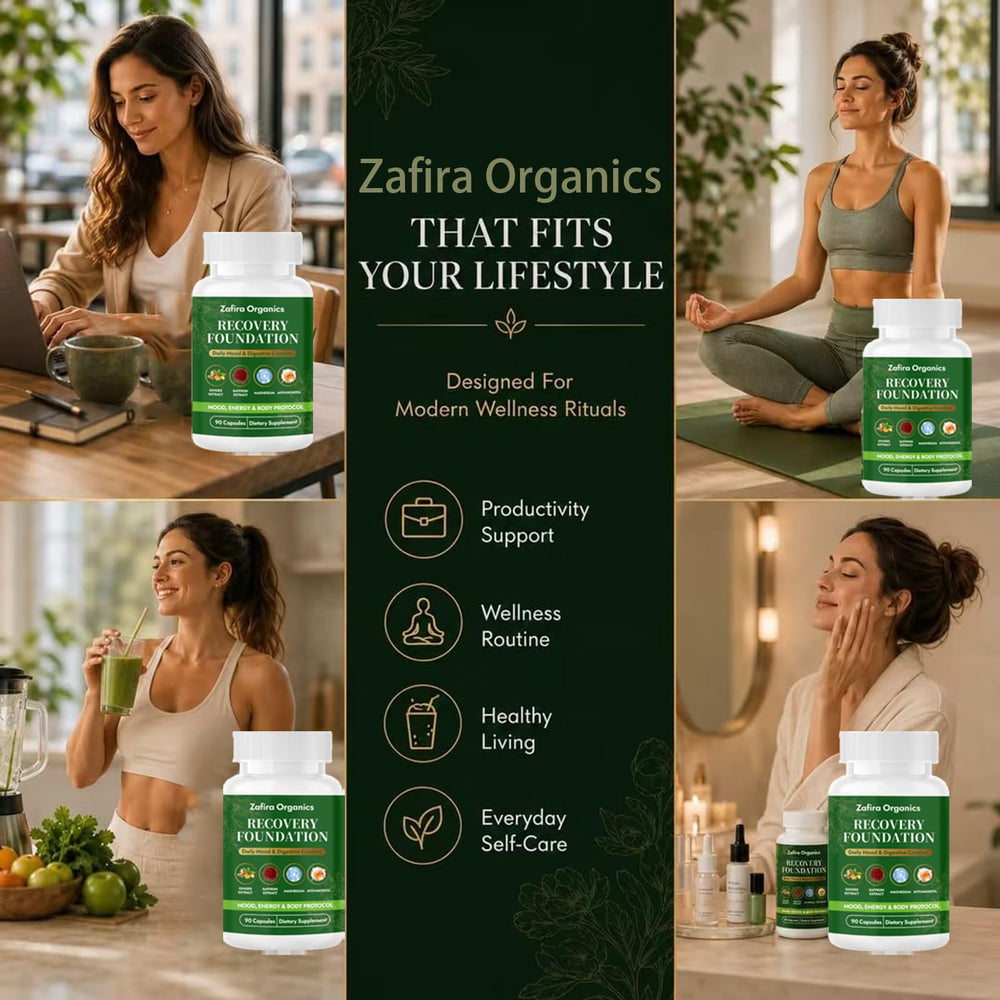 REATIFUL Zafira in a morning routine setting conveying steady energy and calm focus benefits