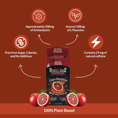 Rebellious Blood Orange Drink Mix on kitchen counter ready for quick hydration.