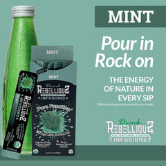 Rebellious Mint Drink Mix highlighting monk fruit sweetener and zero calories