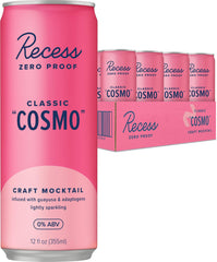 Front view of Recess Zero Proof Craft Mocktails Classic Cosmo 12oz 12-pack
