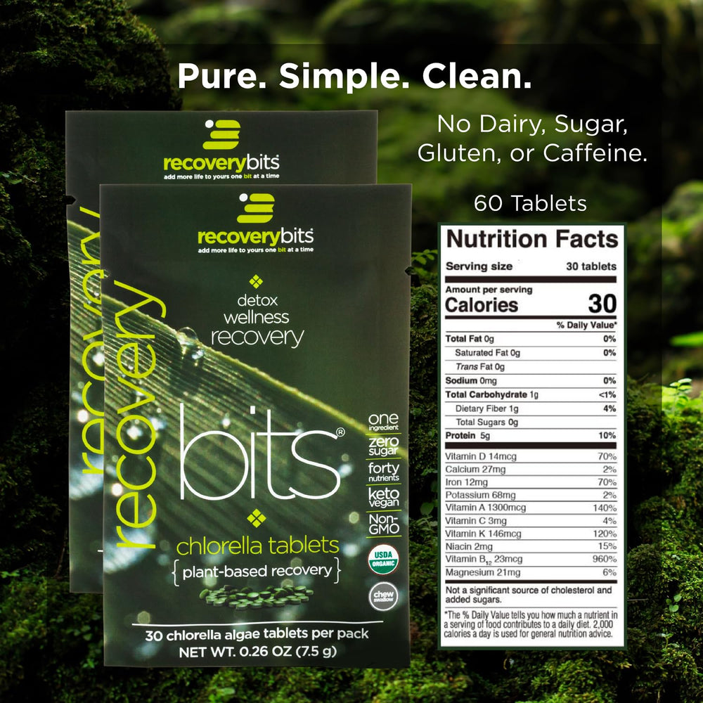 RECOVERYbits tablets blended into a smoothie