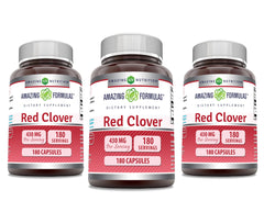 Red Clover 430 mg capsules bottle – 3-pack, Made in USA, Non-GMO, Gluten Free