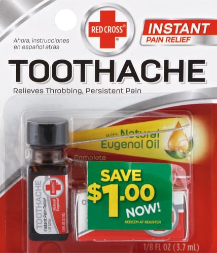 Red Cross Toothache Kit 0.12oz tube back view