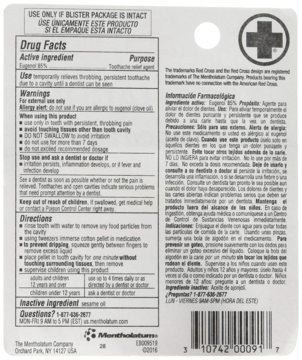 Single 0.12oz tube for toothache relief