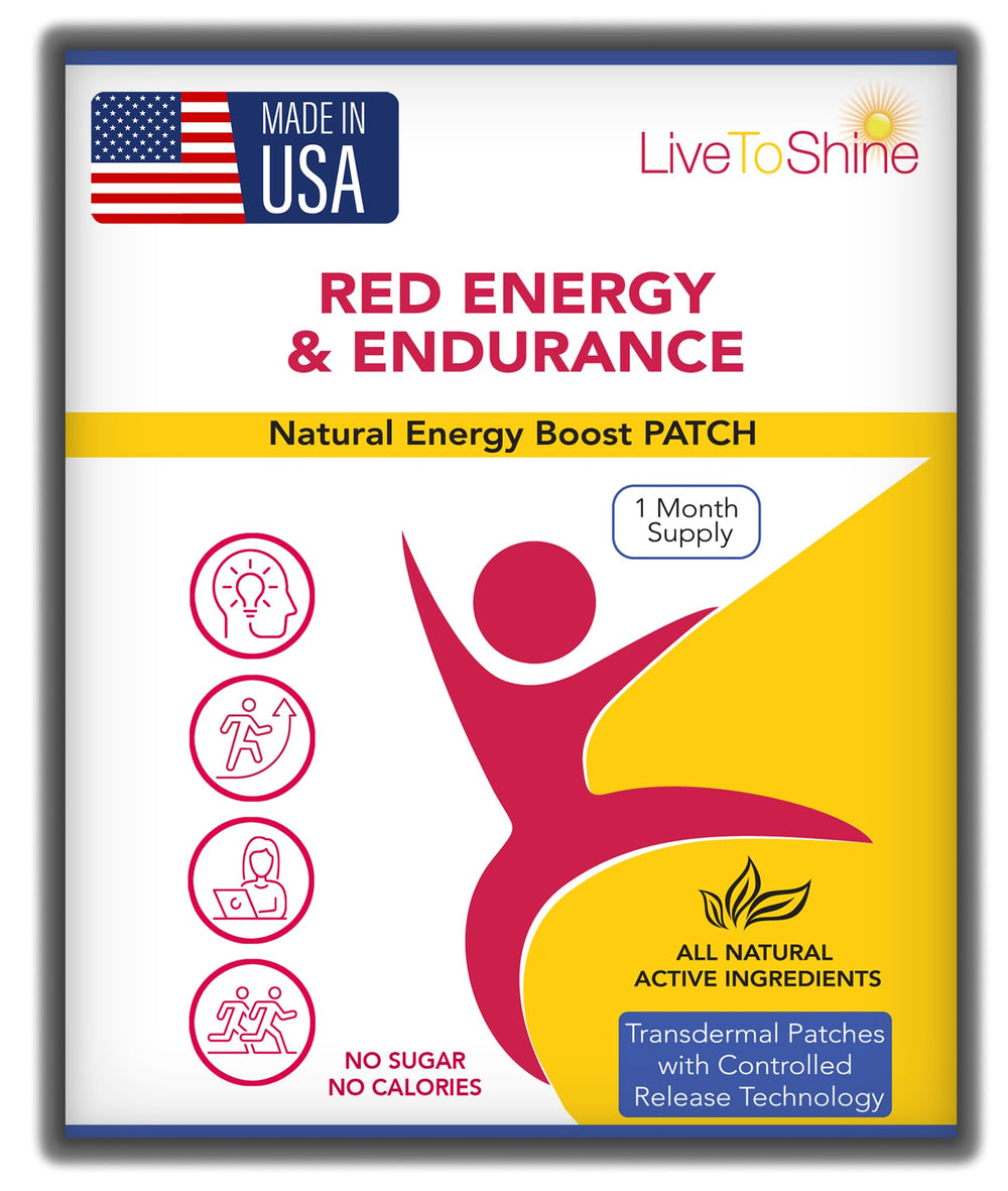 Red Energy & Endurance Patch on forearm