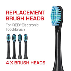 Includes four extra brush heads (black)