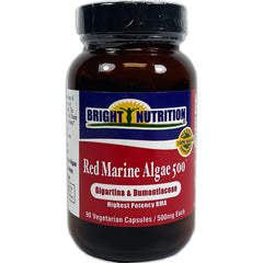 Supplement facts label for Red Marine Algae 500