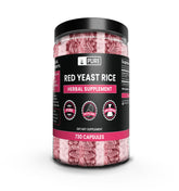 Red Yeast Rice capsules in a bottle
