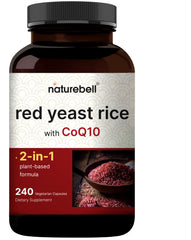 Bottle label: Red Yeast Rice with CoQ10 – 240 veggie capsules