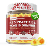 Front bottle of Red Yeast Rice Gummies with CoQ10 and vegan label