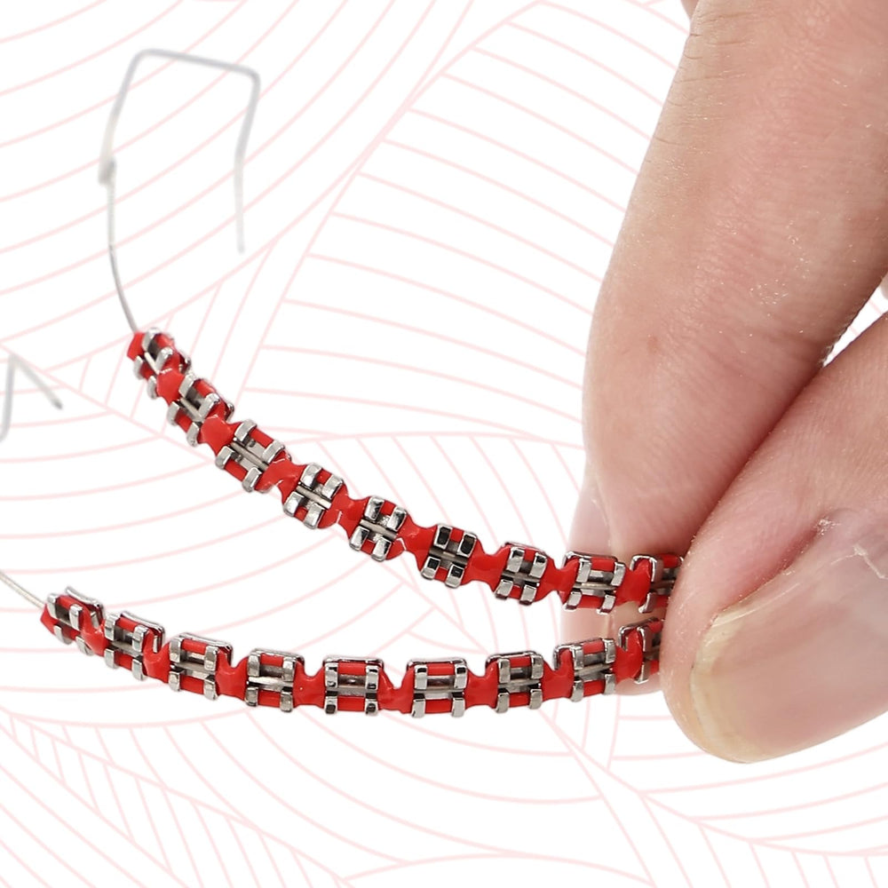 Lightweight red braces kit carried in pocket or bag