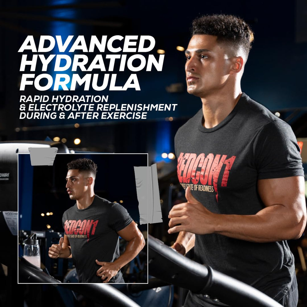 REDCON1 Canteen powder dissolving – quick mix for fast hydration during workouts.