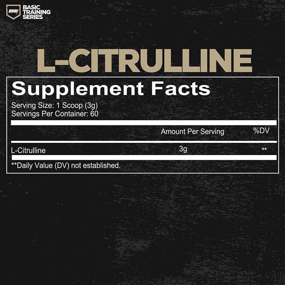 REDCON1 L-Citrulline Pump powder closeup highlighting pure citrulline for blood flow.