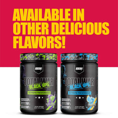 REDCON1 Total War Black Ops bottle front label with flavor and branding.