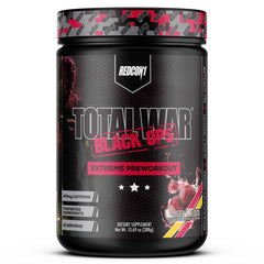 REDCON1 Total War Black Ops Tigers Blood tub ready for high-intensity preworkout sessions.
