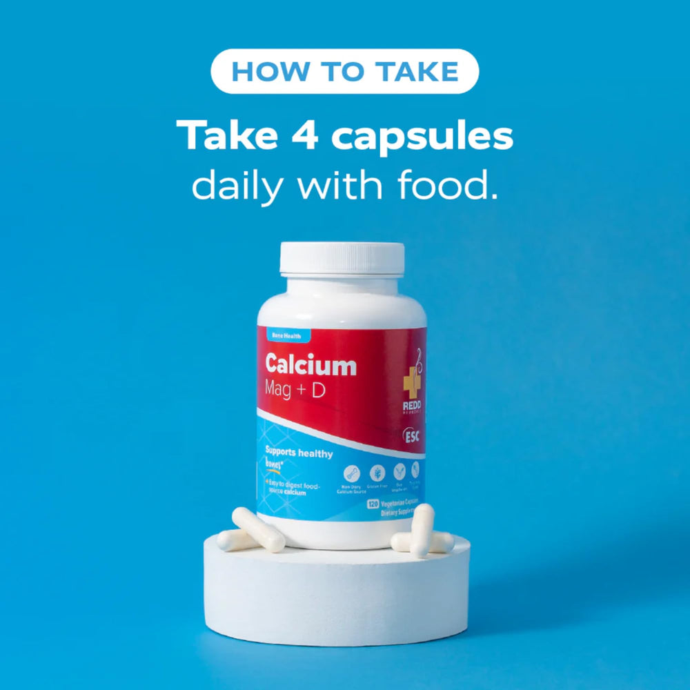 Redd Remedies Calcium Mag + D gluten-free label supports sensitive-diet choices
