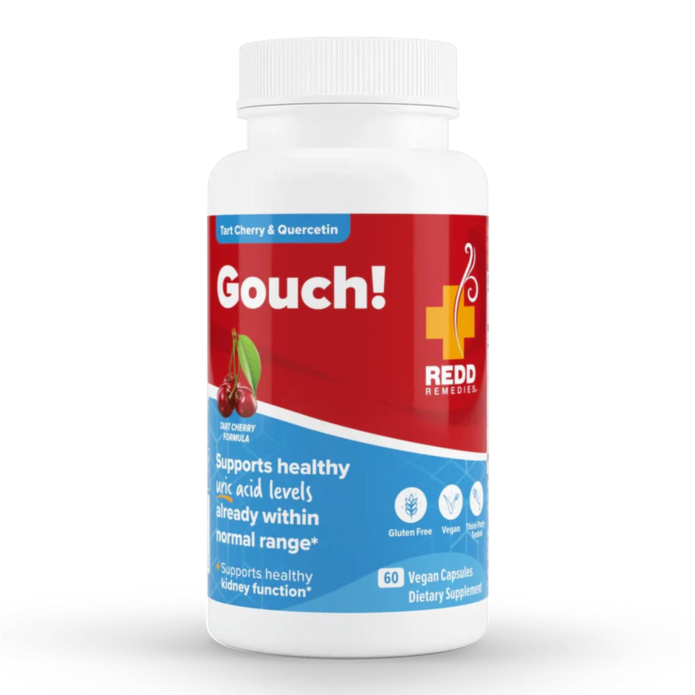 Redd Remedies Gouch! bottle with 60 vegan capsules