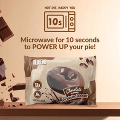 REDEFINE Chocolate Protein Donut bite-shot captures a chewy, chocolatey, protein-packed bite.