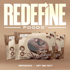 REDEFINE Chocolate Protein Donut stack demonstrates a shareable, indulgent yet mindful treat.