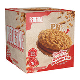 REDEFINE Oatmeal Protein Pie label closeup showing non-GMO ingredients for a balanced snack