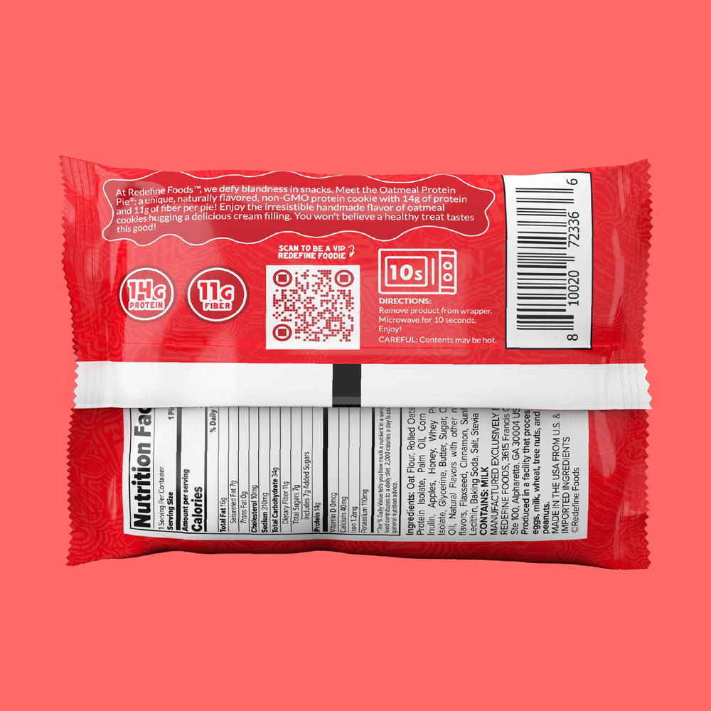 REDEFINE Oatmeal Protein Pie marshmallow cream cross-section highlights indulgent texture